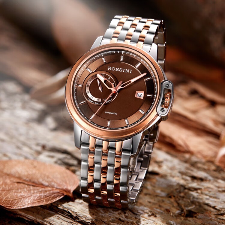 罗西尼rossini勋章系列时尚腕表24小时小盘日历勋章手表男士机械