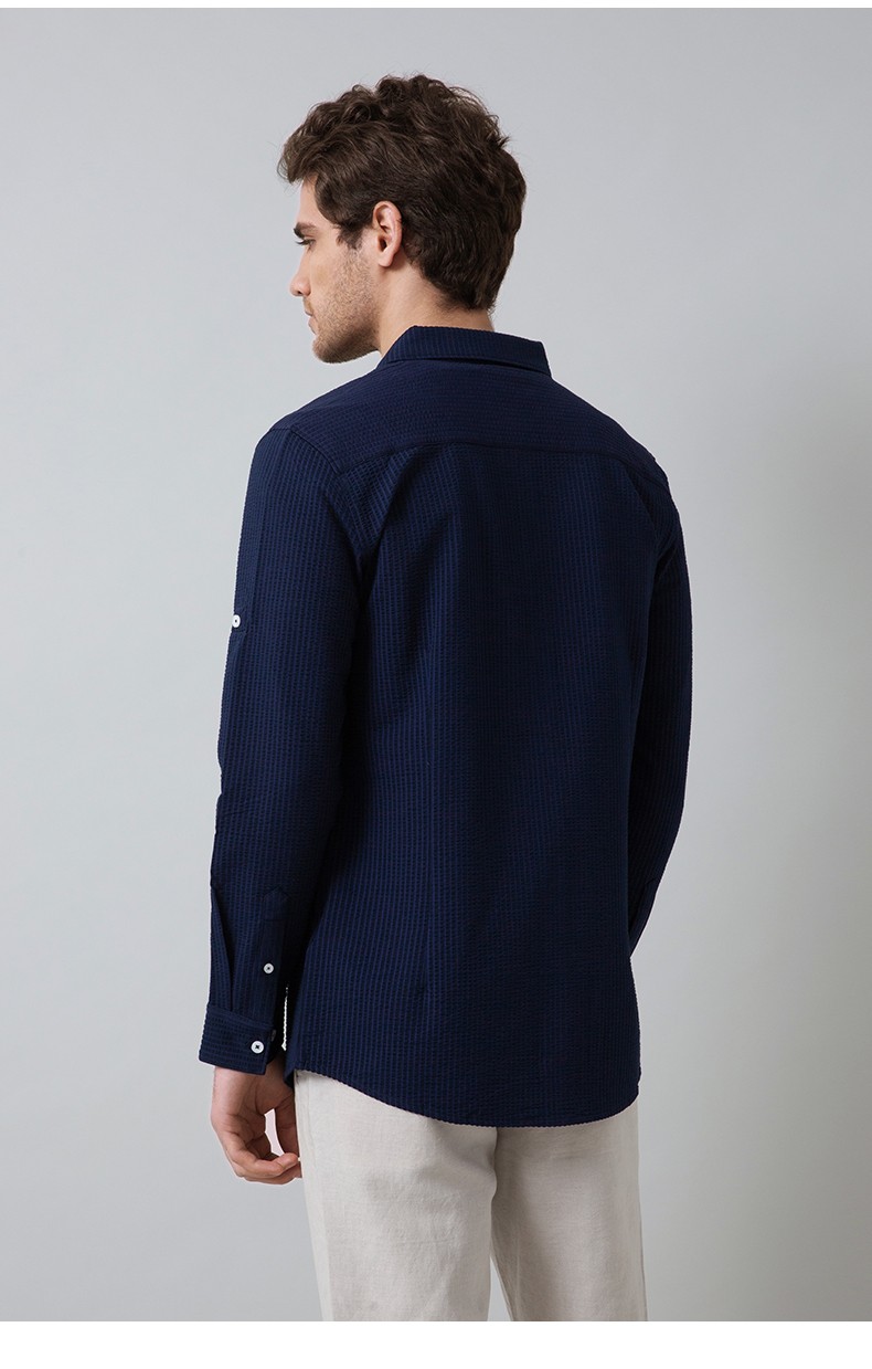 纳维凯尔(navigare)小帆船衬衫男 纳维凯尔小帆船秋季长袖净色衬衫男