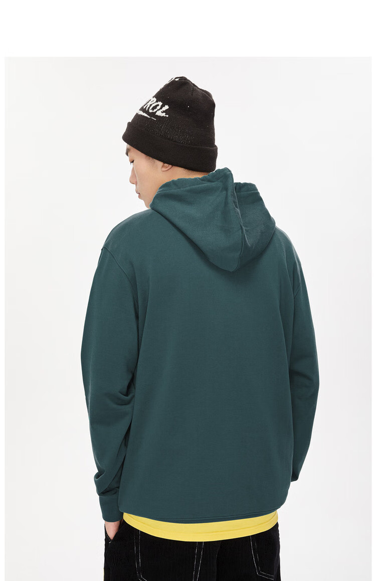 卡宾cabbeen 春秋男款卫衣男式卫衣趣味潮语套头卫衣男长袖t恤 橄榄绿