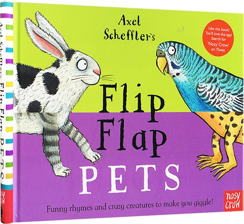 英文原版 flip flap pets 小手乐乐趣味翻翻书 螺旋装帧 纸板翻翻书