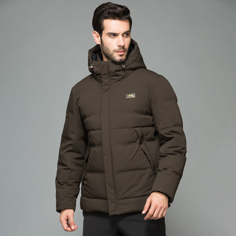 jeep 吉普男装【90%白鸭绒】加绒加厚男士羽绒服保暖男款运动羽绒服