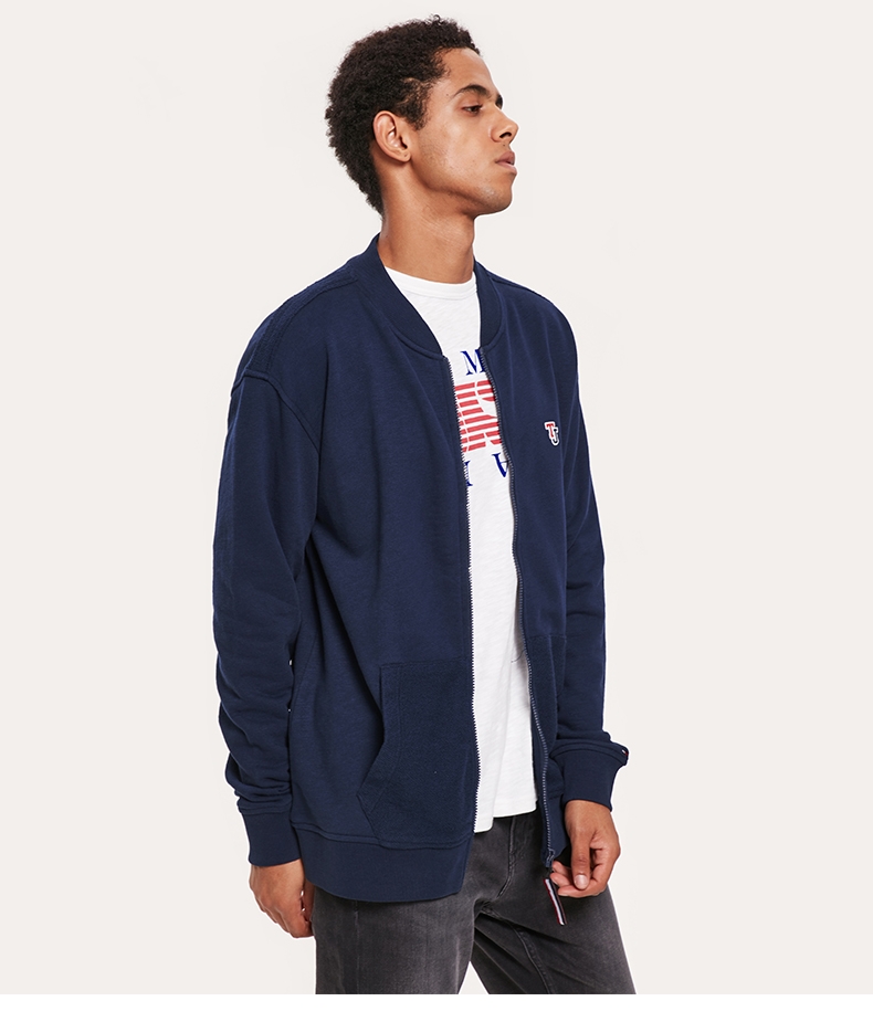 tommy jeans 男装秋季开襟卫衣-dm0dm04465of 藏青色002 xl