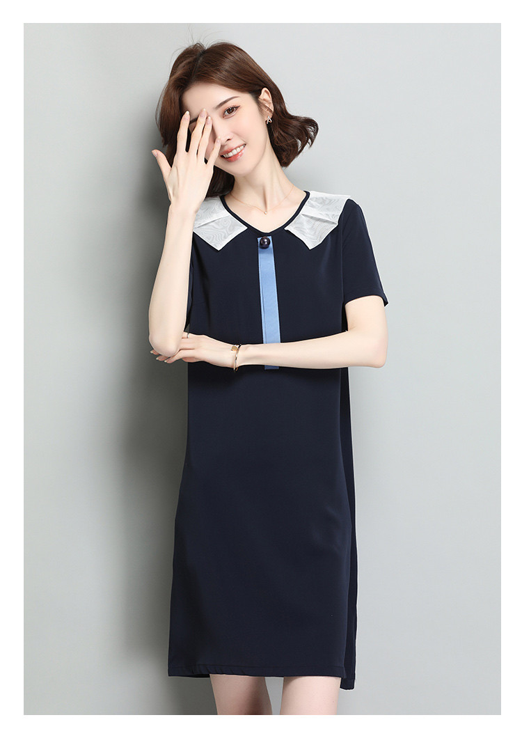 村上春csspring 连衣裙夏季女装20新款网纱拼接娃娃领休闲宽松气质