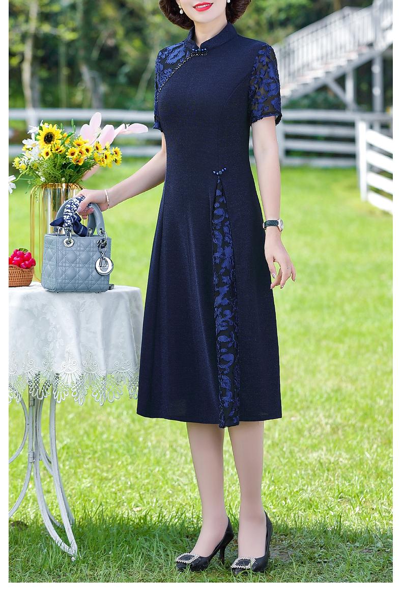 女装 中老年女装 浅恋(qianlian) 浅恋妈妈装夏装婚宴旗袍连衣裙女