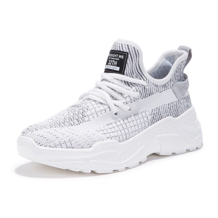 秋品尚新2020年秋季新款男士时尚休闲鞋椰子鞋轻便运动鞋 灰色 38