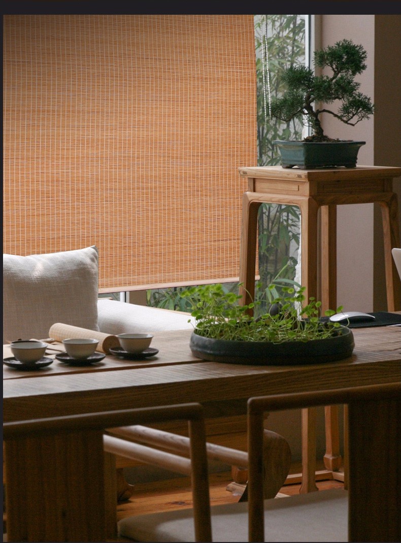 世轩免打孔竹帘窗帘卷帘遮光隔断中式复古禅意竹帘子门帘手拉卷拉式帘