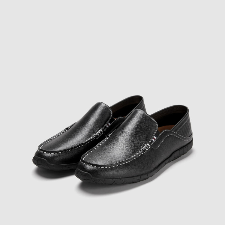 海澜之家hla 【一脚蹬】男士后跟可踩舒适透气休闲皮鞋休闲鞋 黑色04