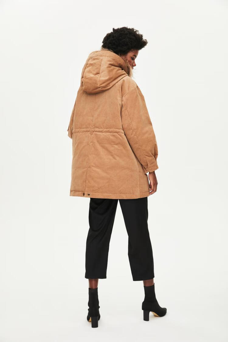 urban revivo ur时尚毛边羽绒服wh47s1kn2002 黄棕 l