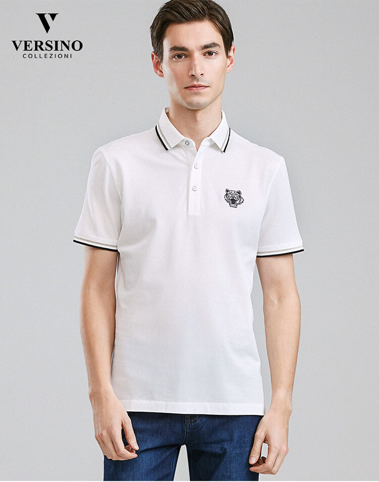 梵思诺versino 2020新款百搭休闲经典带logo短袖男式t恤 白色 l