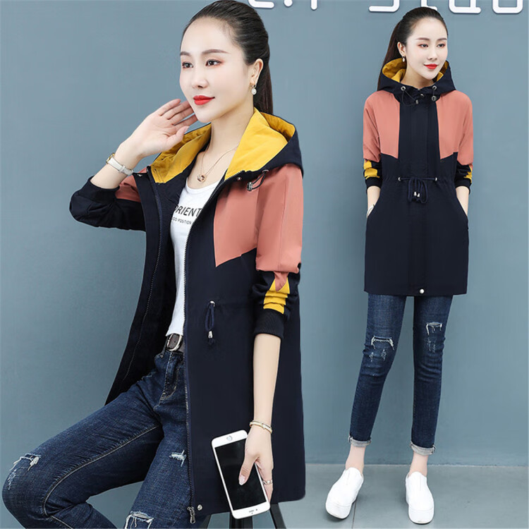 太子龙tedelon 风衣2020新款秋季韩版中长款潮流时尚连帽外套女装 宝