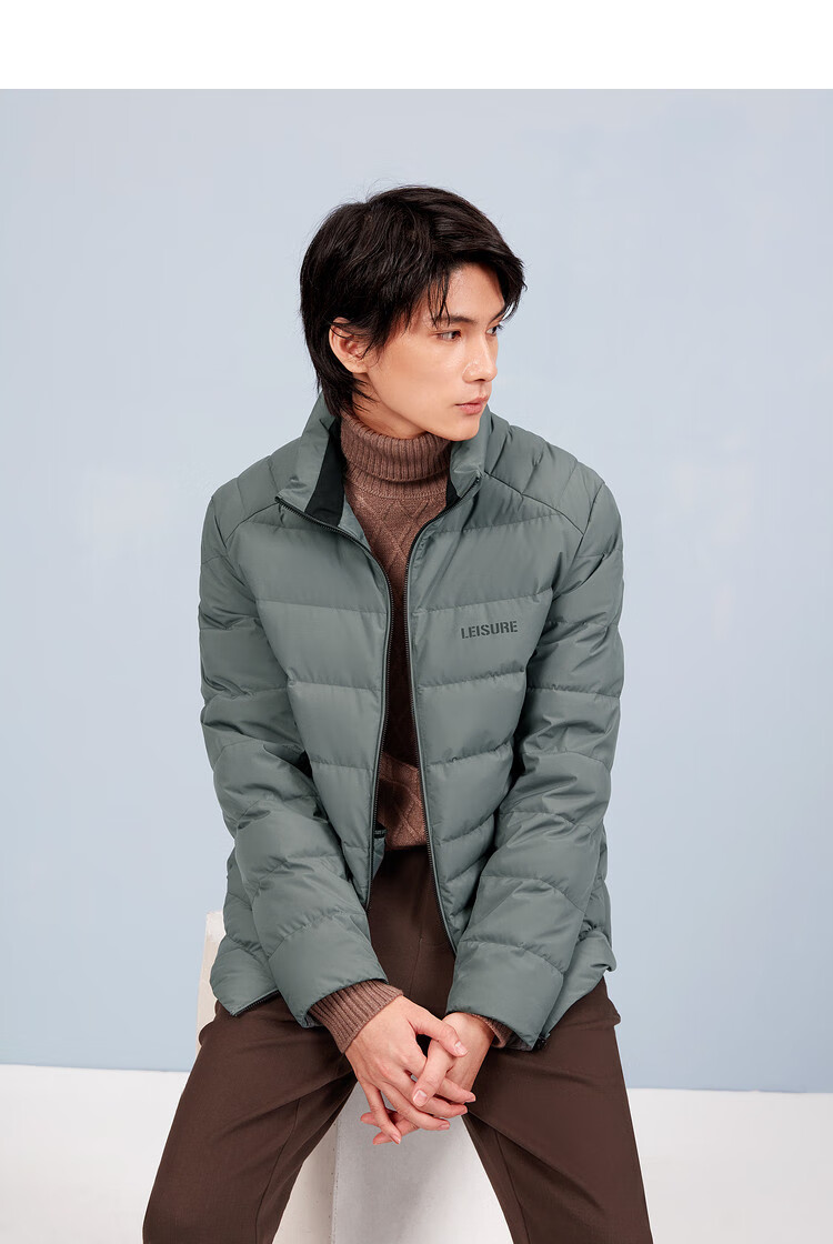 hla海澜之家 【国民爆款】2020冬季新款男士简约立领净色轻*暖羽绒服