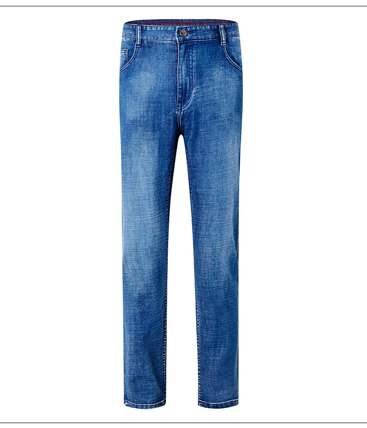 莱恩雷迪lienridy 新款商务版型中腰直筒舒适百搭微弹男式牛仔裤 蓝色