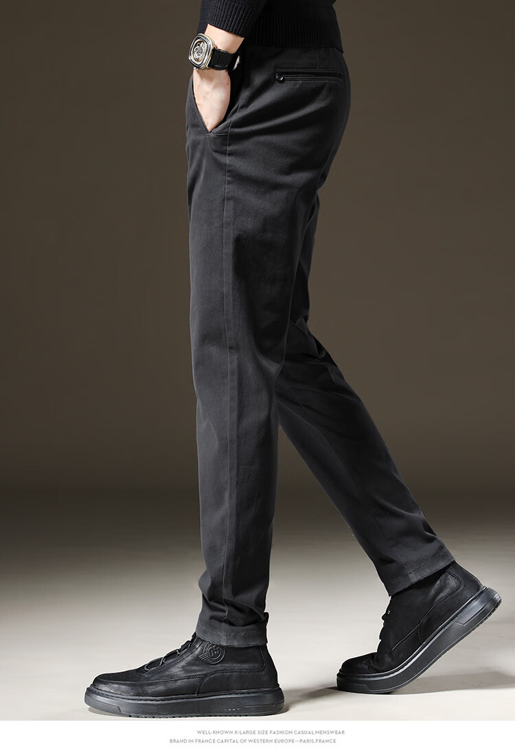 【春秋新款】舒适休闲裤男韩版潮流束脚男裤男士时尚百搭裤子 深灰 28