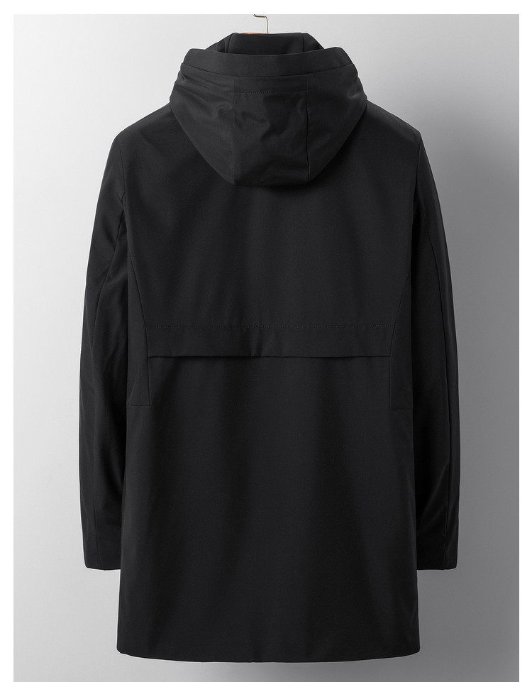 雅鹿男装 2020秋冬新品中长款连帽商务风男士休闲外套风衣 灰色 3xl