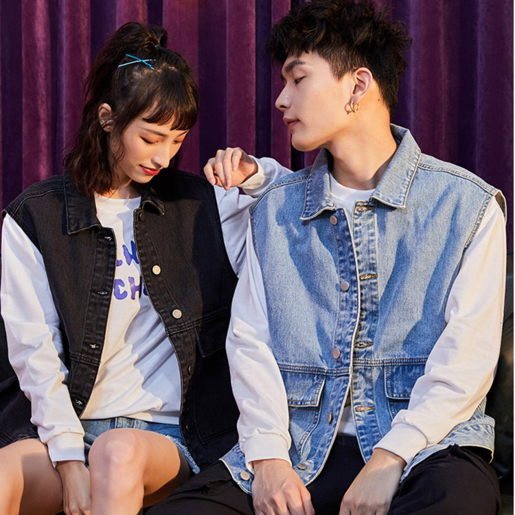 唐狮tonlion 马甲情侣马甲时尚百搭针织马甲撞色拼接针织马甲情侣款