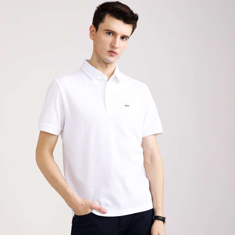 雅戈尔youngor 春夏纯棉纯色舒适男士t恤短袖男式t恤 藏青 xl