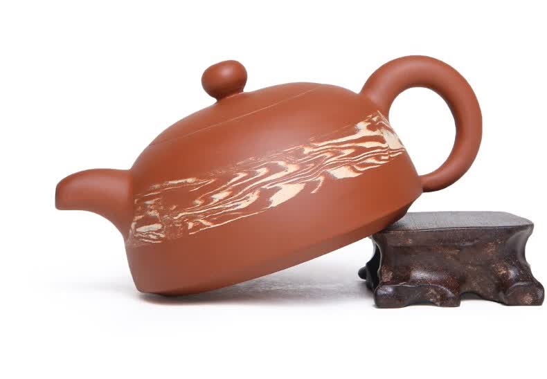 此时此刻荣昌陶茶壶全手工定绞半月壶郭绍全非紫砂壶普洱茶具茶器 定