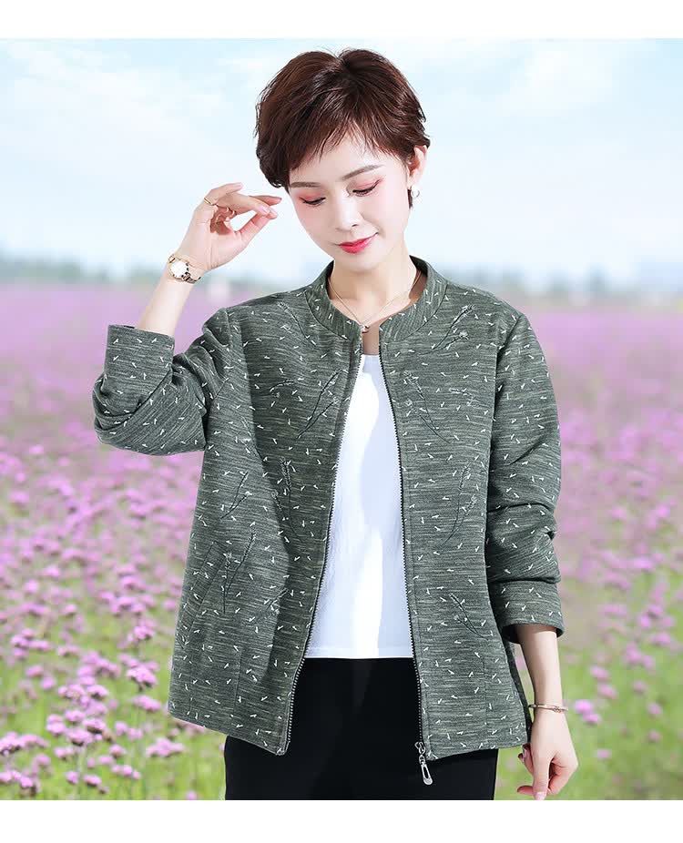 麦子熟了 阔太太中老年女装妈妈装上衣夹克衫高贵洋气风衣休闲女式