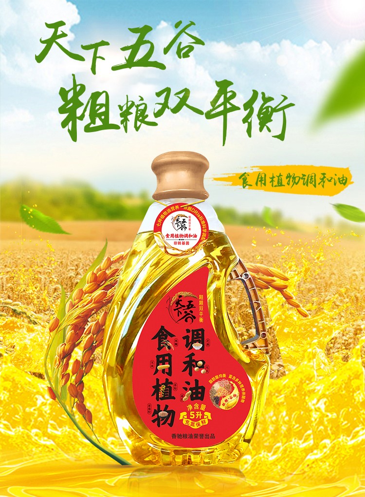天下五谷 粗粮3代双平衡食用植物调和油5l_食用油_粮油米面_食品生鲜