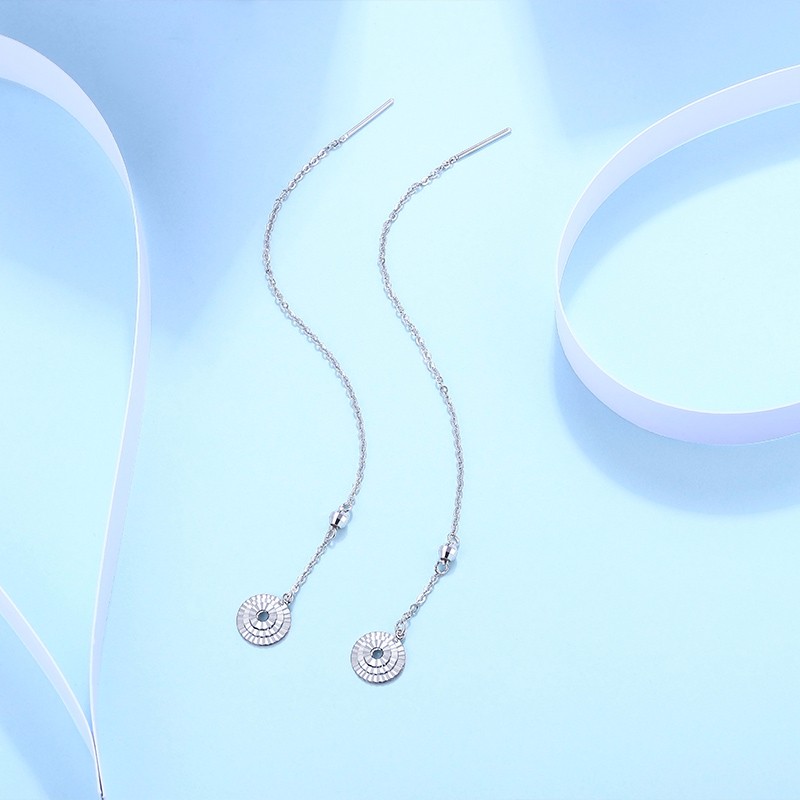 crd克徕帝铂金耳线女pt950铂金女款时尚简约白金耳环长款165g