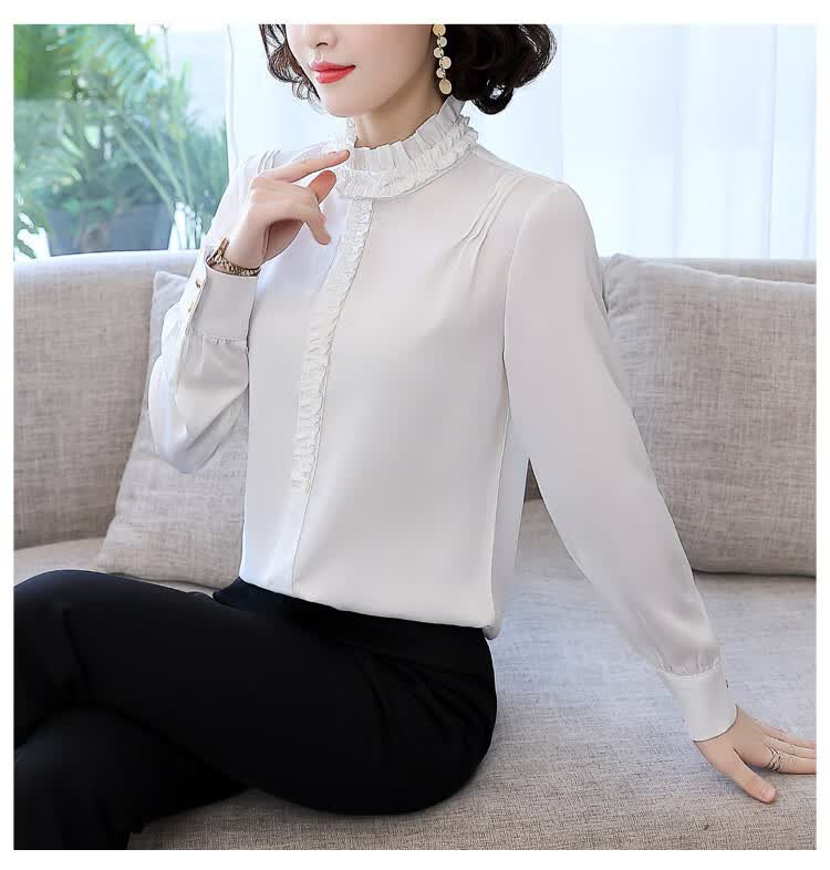 阿恩蓝拓alt fine ism 女士衬衫高贵优雅先瘦显腰减龄个性假领长袖