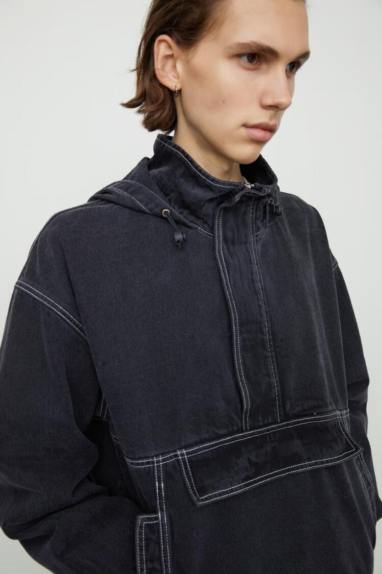 urban revivo ur男装宽松口袋连帽工装牛仔卫衣外套mv49sbjx2000夹克