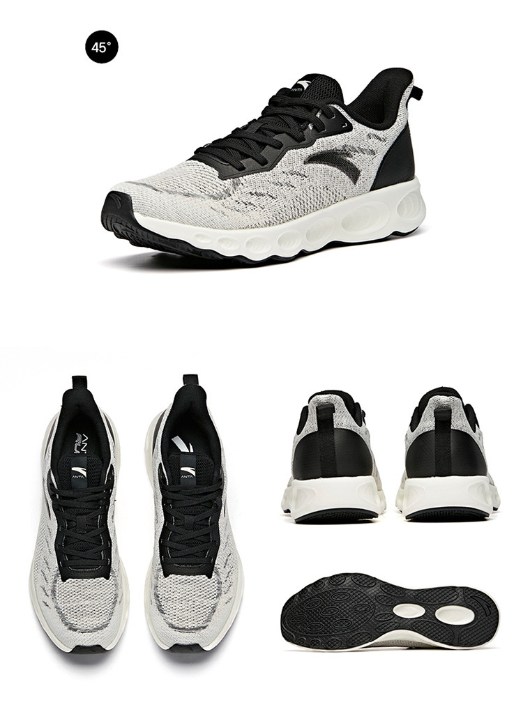 安踏anta 跑步鞋男鞋春夏户外减震耐磨运动鞋时尚潮牌耐磨休闲鞋 象牙