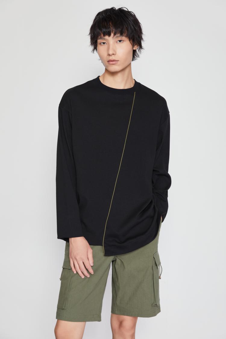 urban revivo ur长袖薄款圆领合体休闲设计感卫衣mf36r4me2000 本白 m