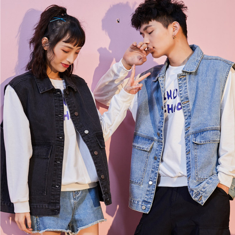 唐狮tonlion 马甲情侣马甲时尚百搭针织马甲撞色拼接针织马甲情侣款