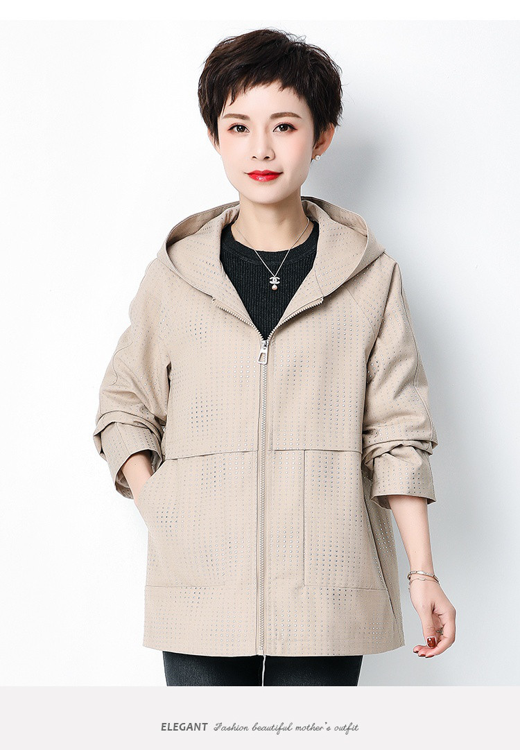麦子熟了 2021春季新款时尚风衣中老年女装立领外套妈妈装休闲上衣春