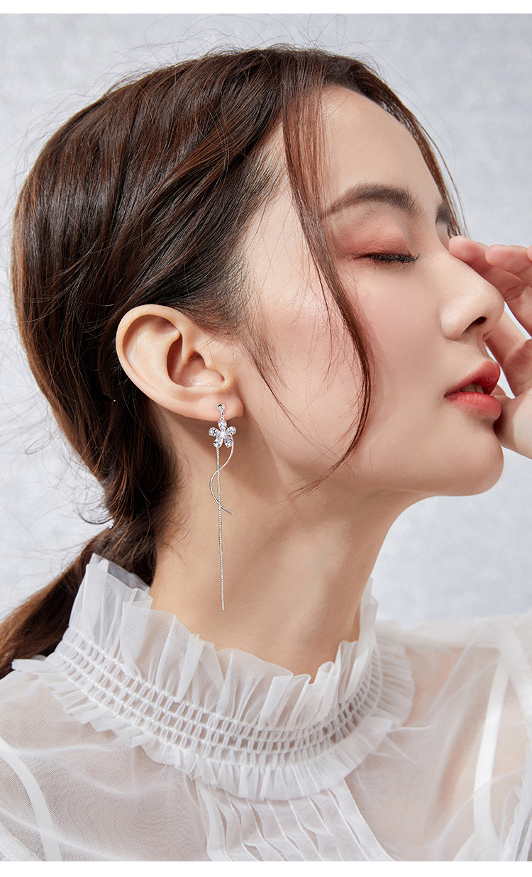 艾夫斯itisf4 纯银耳坠女花朵时尚耳环耳钉耳饰品小众设计超仙流苏