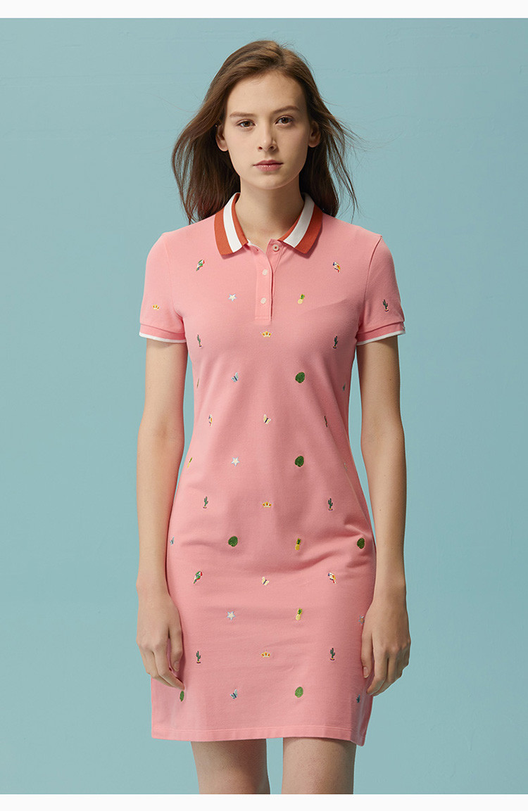 哈吉斯hazzys 新款女装运动polo裙简约连衣裙 藏青色 38