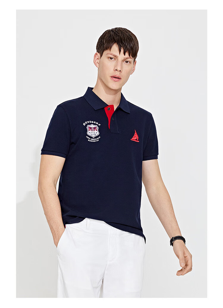 纳维凯尔navigare 【吸湿透气】意大利小帆船 21春夏新品纯棉翻领短袖