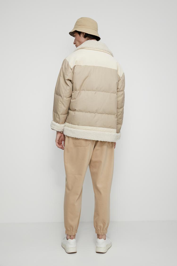 urban revivo ur时尚翻领休闲复古羽绒服外套ml46r1kn2002 深卡其 xl