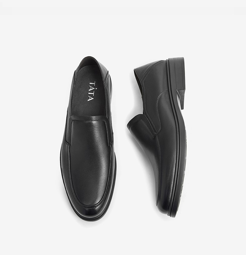 tata他她男鞋2022商场同款时尚方跟商务一脚蹬正装鞋皮鞋男新款vch01