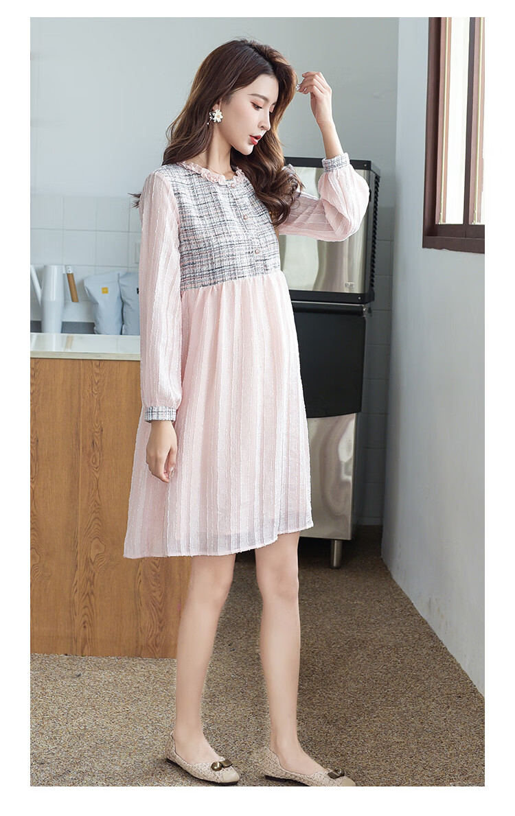 兔妈 孕妇装孕妇连衣裙春季哺乳衣外出孕妇裙子中长款喂奶服装孕妇