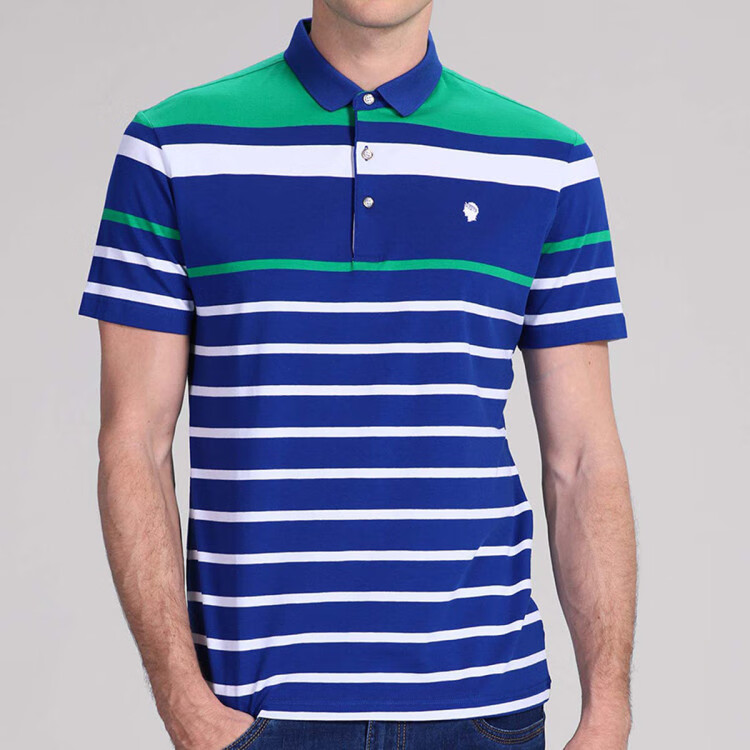 凯撒大帝caesar2022夏季新品男装短袖商务修身纯棉翻领拼色时尚休闲款