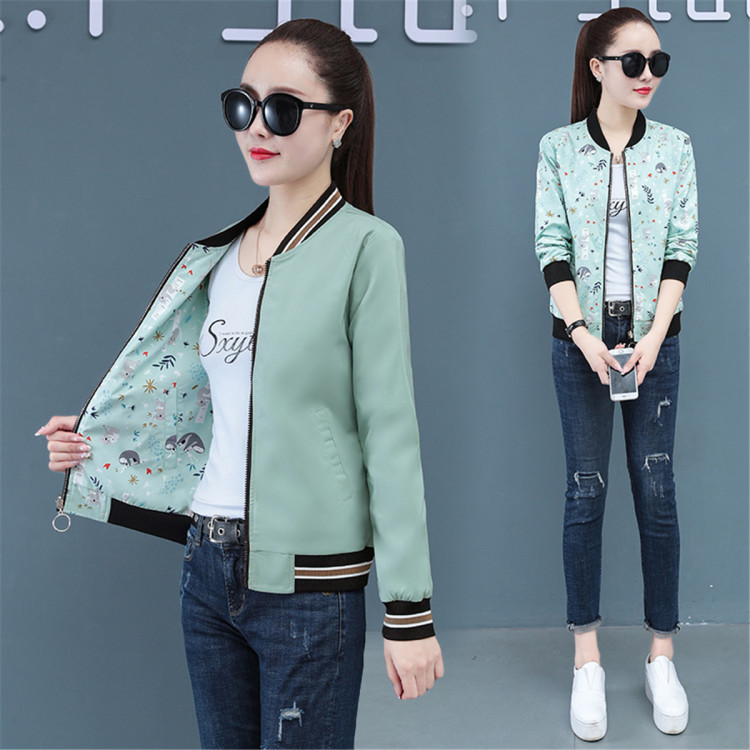 太子龙tedelon 春秋女装双面穿小外套新款宽松休闲棒球服减龄夹克衫