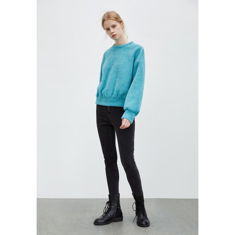 urban revivo ur休闲简约圆领厚款落肩袖t恤yl45s4mn2000 雾霾绿 m【