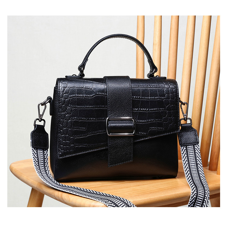 卡丹路cardanro 【人气新品】头层牛皮鳄鱼纹大容量真皮手提包包女式