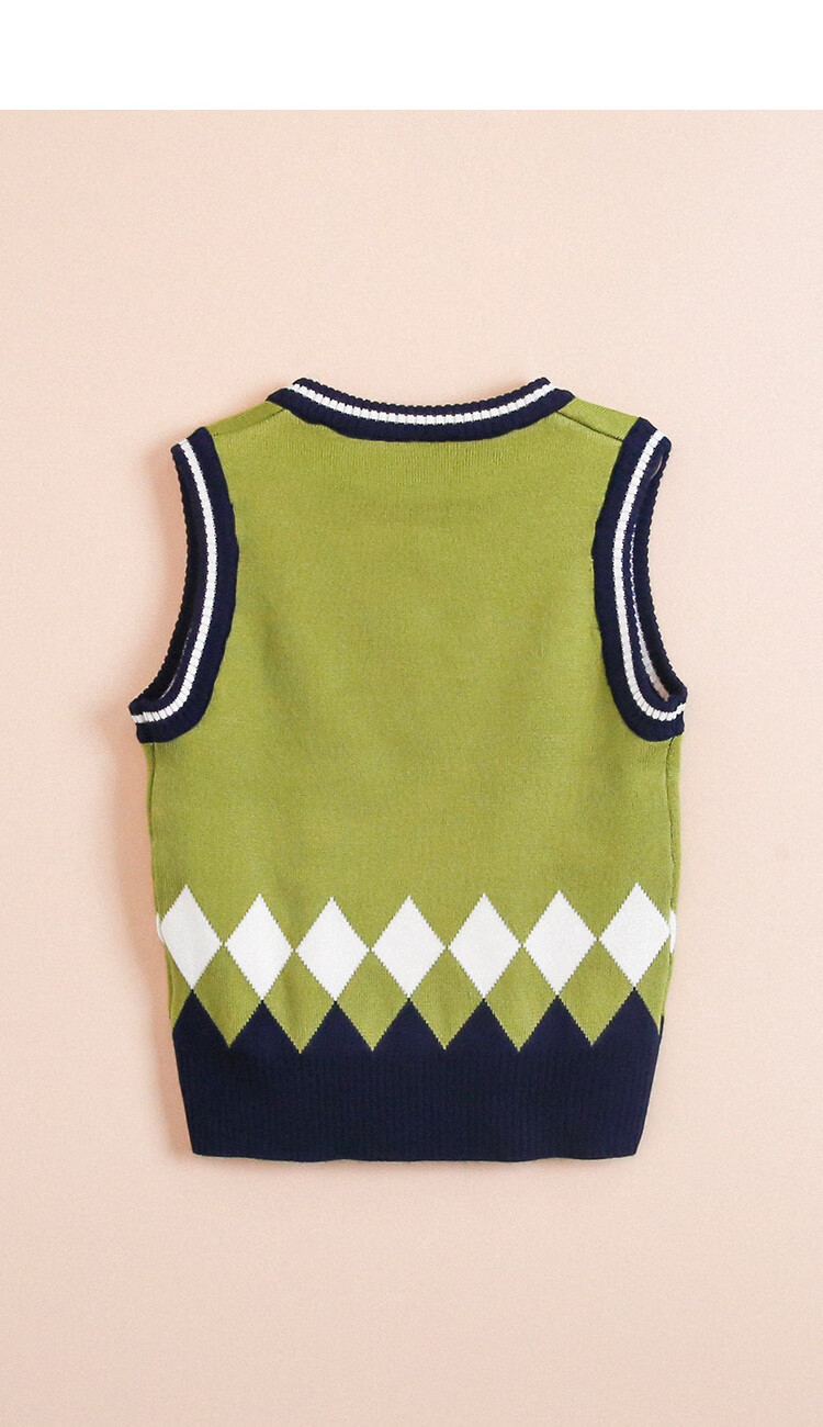 杰米克jenmick 2021春新男童马甲小童毛线背心宝宝针织坎肩童装儿童