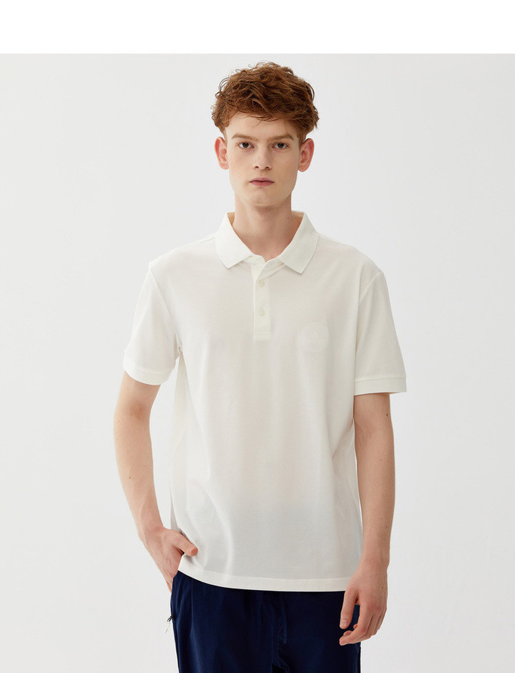 全棉时代purcotton 男士短袖polo衫匹马pima棉商务休闲t恤 白色 s
