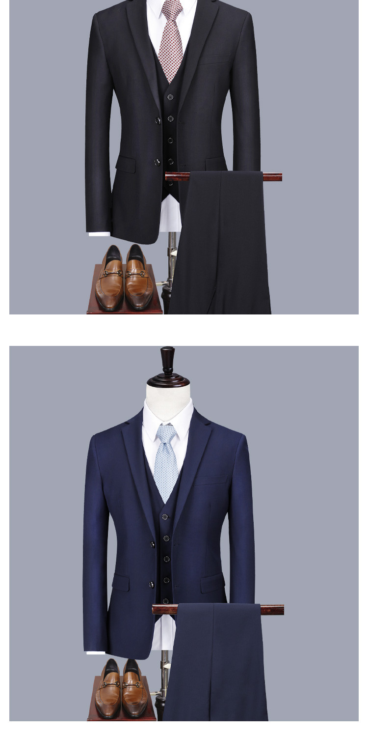 雪中飞snow flying 【三件套 双粒扣】新款秋冬西服套装男职业商务