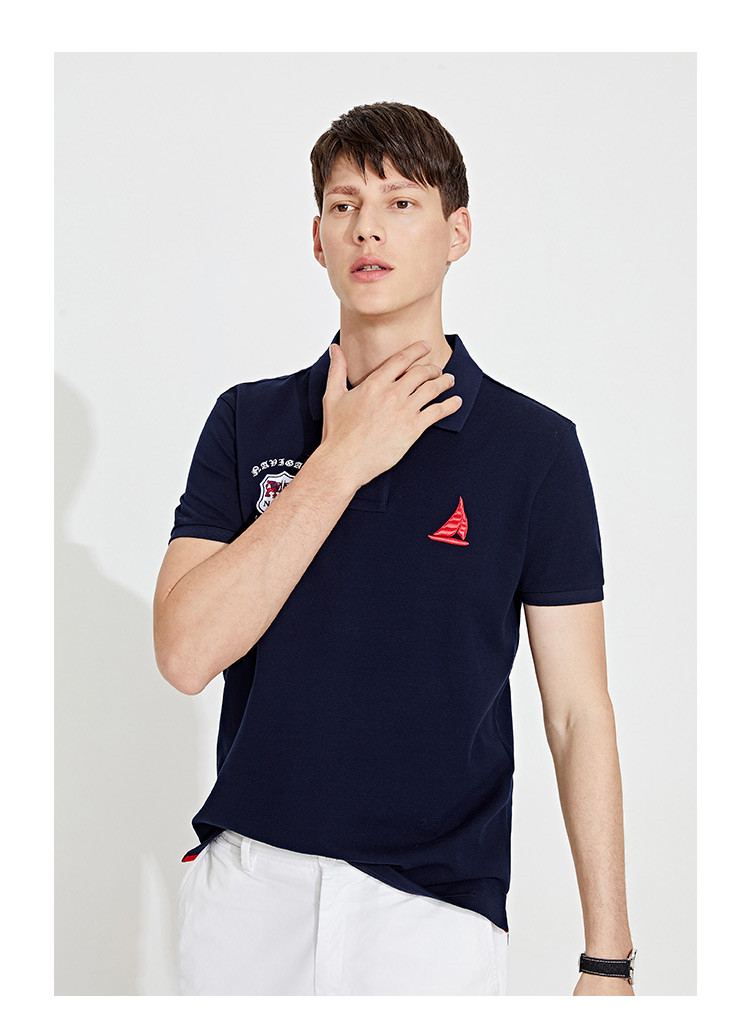 纳维凯尔navigare 【吸湿透气】意大利小帆船 21春夏新品纯棉翻领短袖