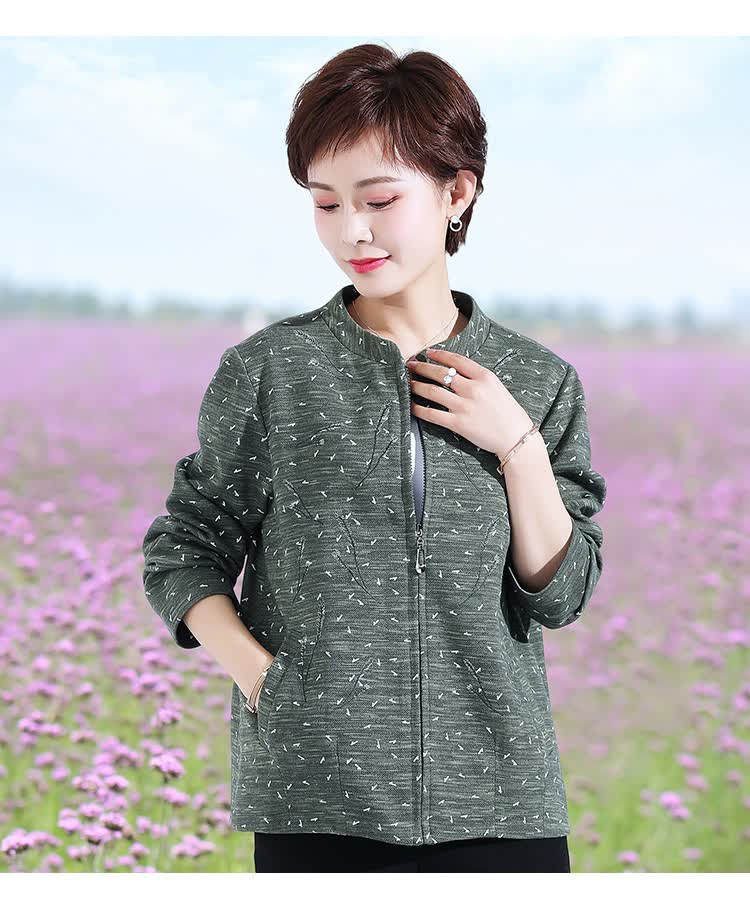 麦子熟了 阔太太中老年女装妈妈装上衣夹克衫高贵洋气风衣休闲女式