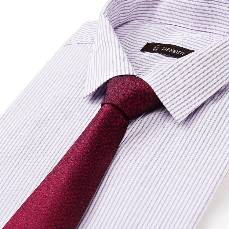 莱恩雷迪lienridy 个性云纹气质型男立体提花时尚潮流男式领带 紫色