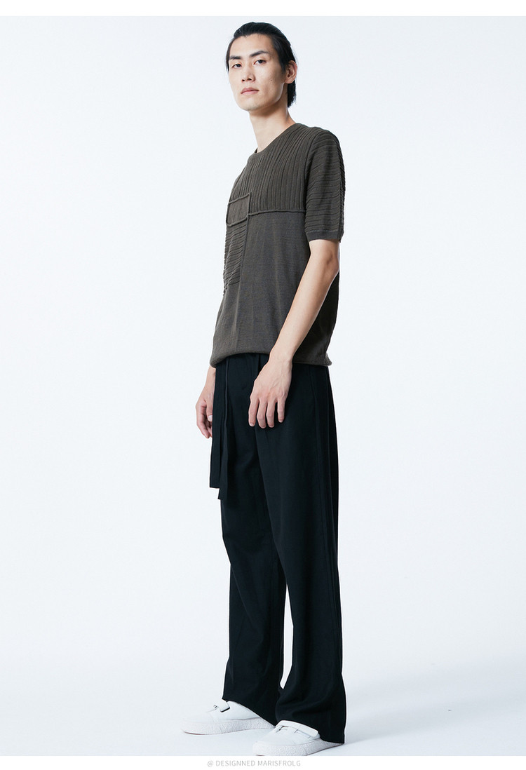 玛丝菲尔marisfrolg marisfrolg时尚男装短袖针织衫 军绿 m