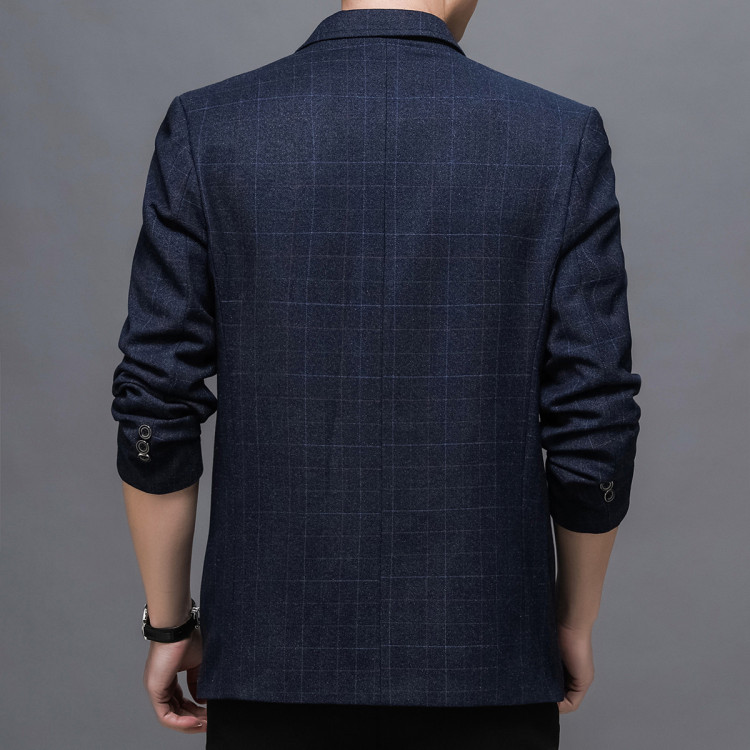 雪中飞snow flying 男士西服2021春季新款休闲西装上衣格子单西春装