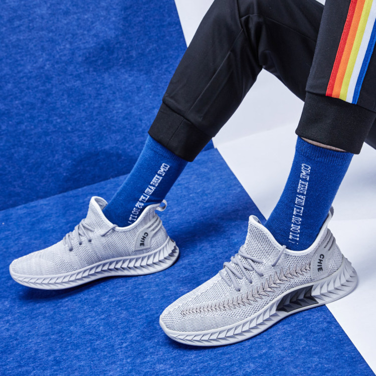 意尔康yearcon 新款青年松紧带椰子鞋舒适百搭运动休闲鞋子男 浅灰 40