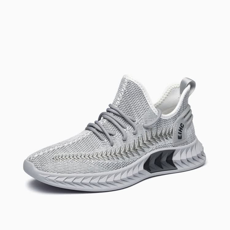 意尔康yearcon 新款青年松紧带椰子鞋舒适百搭运动休闲鞋子男 浅灰 40